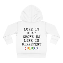 Load image into Gallery viewer, Love in Different Colors - Toddler Pullover Fleece Hoodie