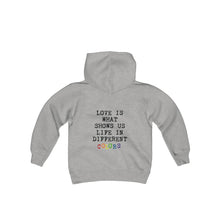 Load image into Gallery viewer, Love in Different Colors -  Youth Hoodie (Heavy Blend)